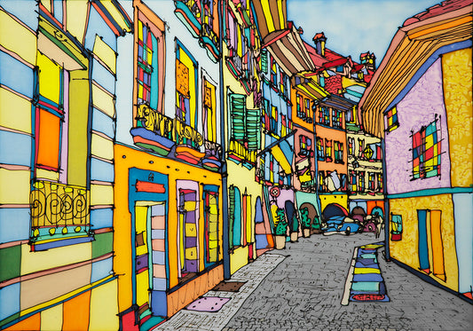 Bern, Brunngasse | Leinwand-Bild | B-4056 - baumannkunst.ch